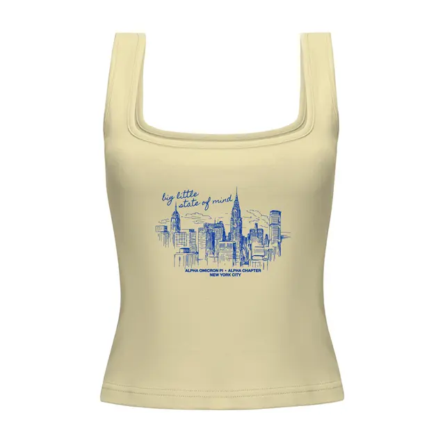 Alpha Omicron Pi Skyline Illustration Big Little Reveal Tank 2