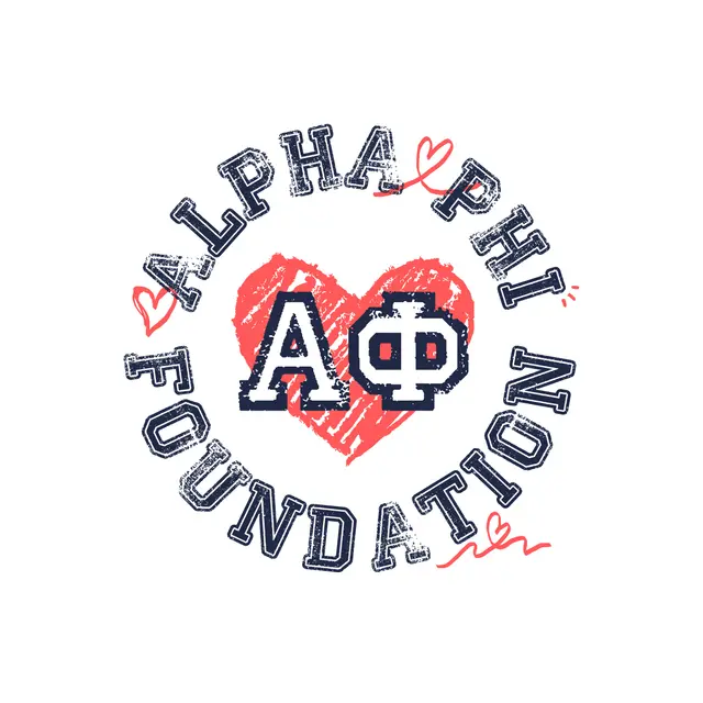 Alpha Phi Foundation Heart and Bold Text Philanthropy Sweater