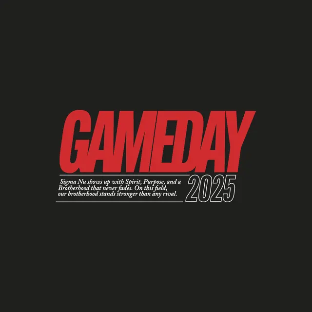 Sigma Nu Bold Red Lettering Game Day Shirt