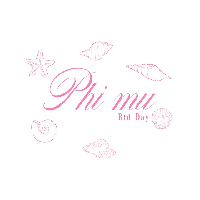 Phi Mu Hand Drawn Shells Bid Day Tank