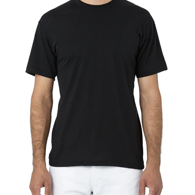 Los Angeles Apparel S/S Cotton-Poly Crew 3.8 Oz ff01 Black Front