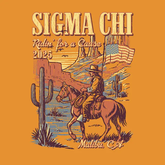 Sigma Chi Cowboy Desert Scene Philanthropy Shirt