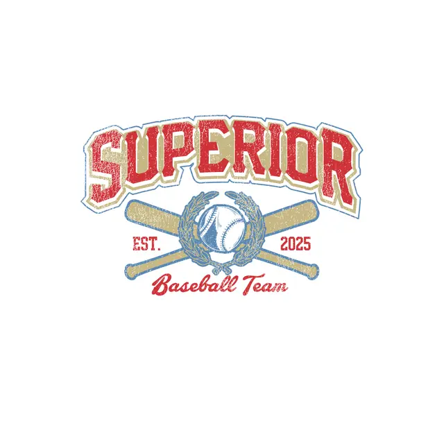 Baseball Team Superior Vintage Lettering PR Crewneck