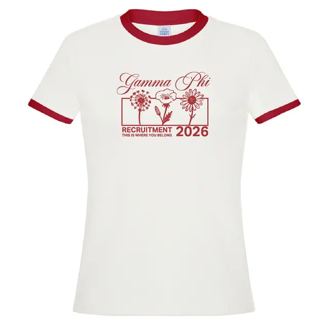 Gamma Phi Floral Illustration Rush Shirt 2