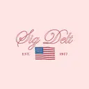 Sigma Delta Tau Script Text and USA Flag Graphic PR Shirt