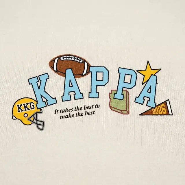 Kappa Kappa Gamma Playful Football Icons Parents Weekend Crewneck