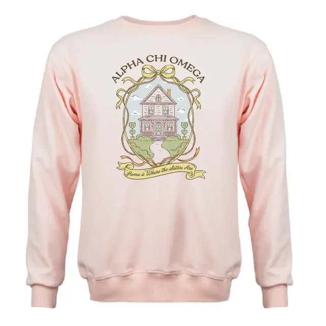 Alpha Chi Omega House Illustration PR Crewneck 2