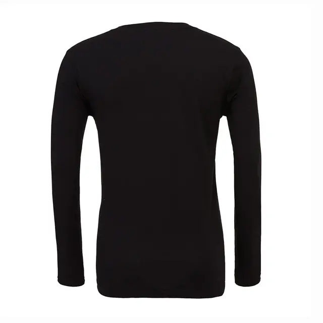 Customizable Bella + Canvas Unisex Jersey Long-Sleeve V-Neck T-Shirt 3425 Black Back