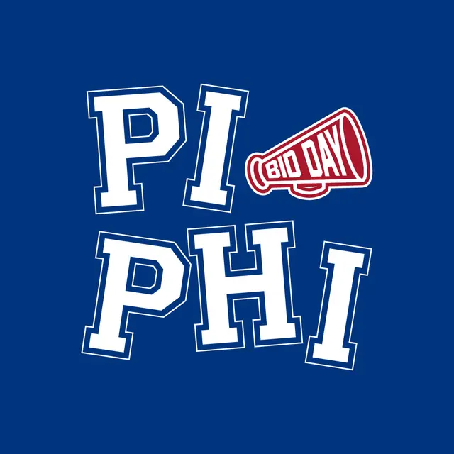 Pi Beta Phi Bold Block Text with Megaphone Bid Day Tank