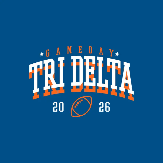 Delta Delta Delta Bold Football Game Day Crewneck