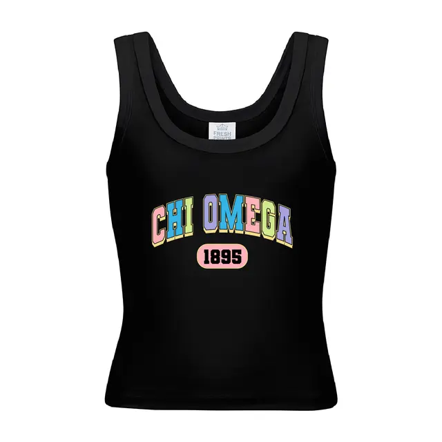 Chi Omega Colorful Block Lettering PR Tank 2