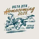 Delta Zeta Vintage Football Homecoming Crewneck 2
