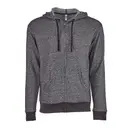 Customizable Next Level Adult Denim Fleece Full-Zip Hooded Sweatshirt 9600 Black Front
