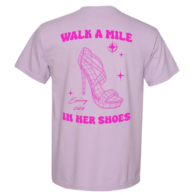 Walk A Mile High Heel Illustration Philanthropy Shirt 2