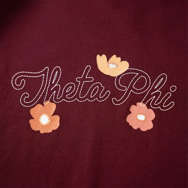 Theta Phi Floral Script PR Tank
