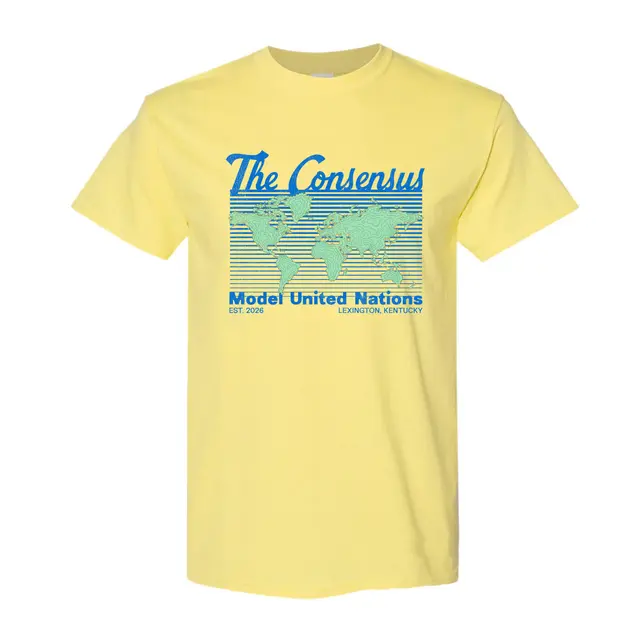 Model United Nations World Map Striped PR Shirt 2