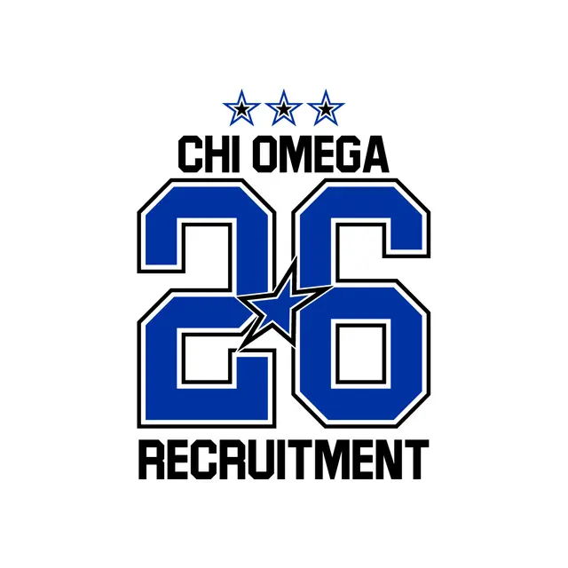 Chi Omega Block Number and Stars Recruitment Shirt
