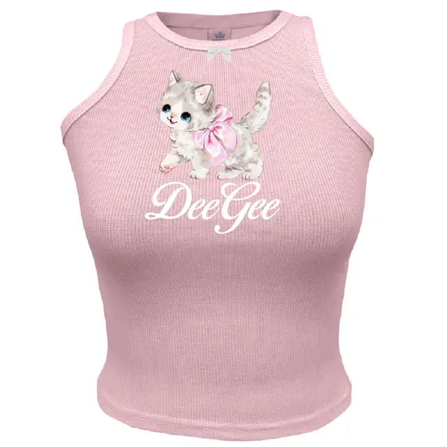 Delta Gamma Cute Kitten with Pink Bow PR Tank 2
