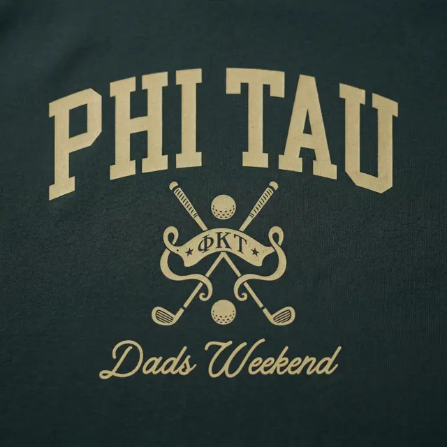 Phi Kappa Tau Crossed Golf Clubs Dads Weekend Crewneck