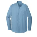 Port Authority Long Sleeve Carefree Poplin Shirt Carolina Blue Front