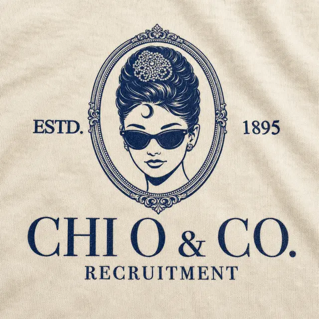 Chi Omega Vintage Glam Illustration Rush Tank