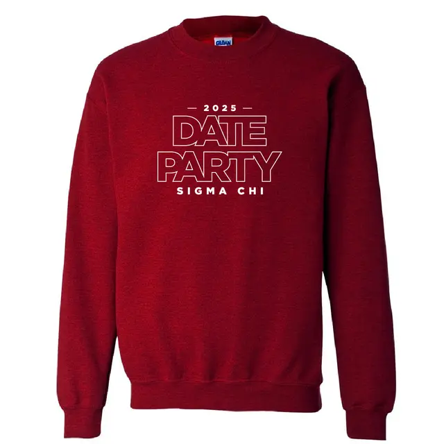 Sigma Chi Bold Block Text Date Party Crewneck 2