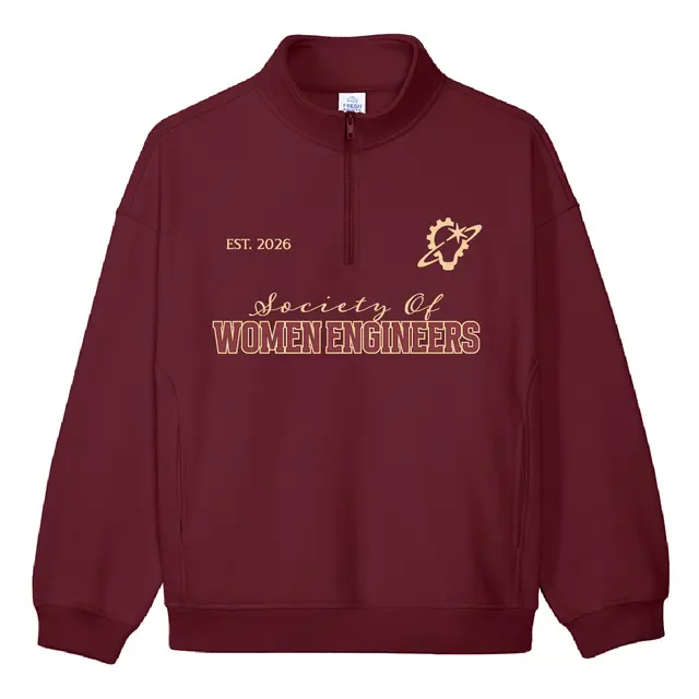Society Of Women Engineers Script and Block Texts with Bulb Icon PR Sweater 2