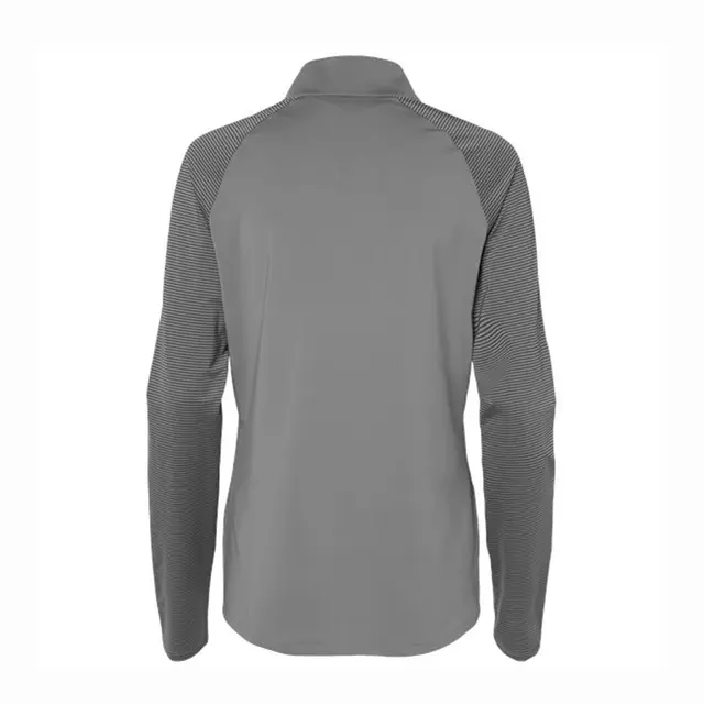 Adidas Women's Stripe Block Quarter-Zip Pullover a521 Grey Three Back