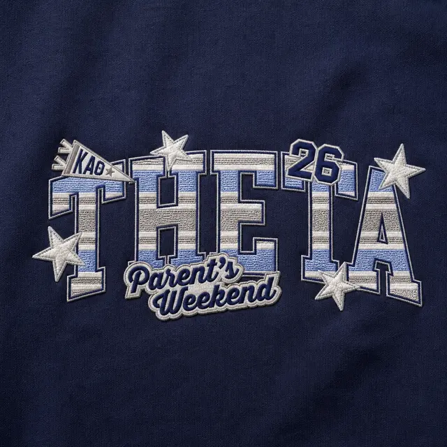 Kappa Alpha Theta Striped Lettering Parent's Weekend Crewneck