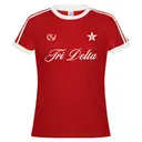 Delta Delta Delta Elegant Script Text with Star Bid Day Shirt 2