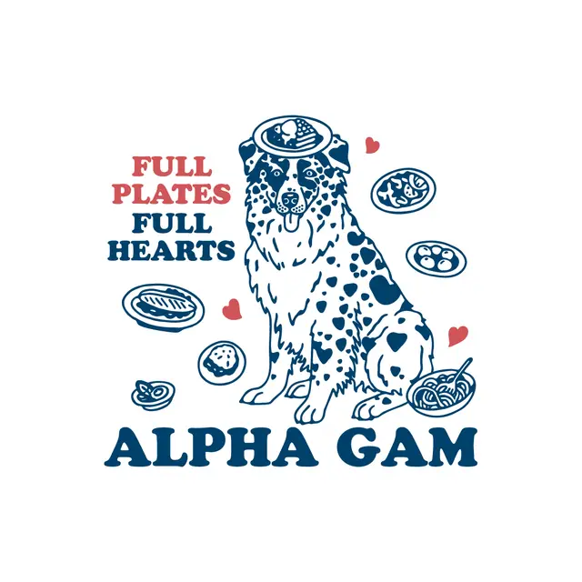 Alpha Gamma Delta Dog and Food Plates Philanthropy Shirt
