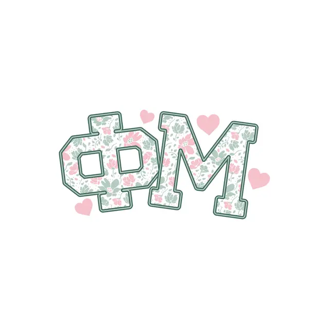 Phi Mu Floral Pattern Hearts PR Crewneck