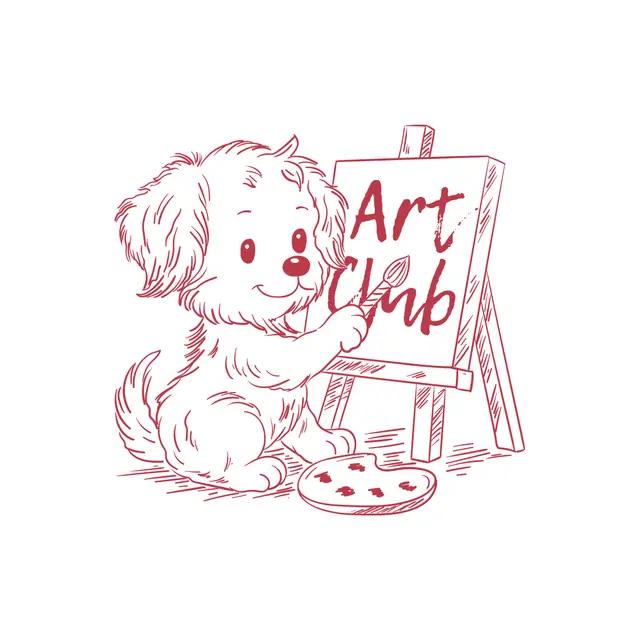 Art Club Puppy Painting PR Crewneck