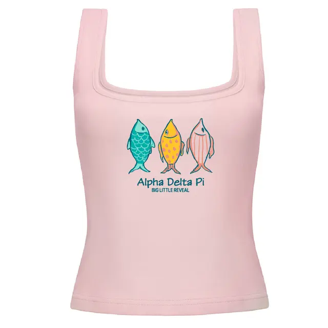 Alpha Delta Pi Cute Fish Trio Big Little Reveal Tank 2