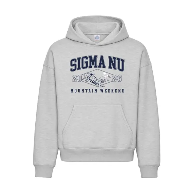 Sigma Nu Skiing Illustration Retreat Hoodie 2