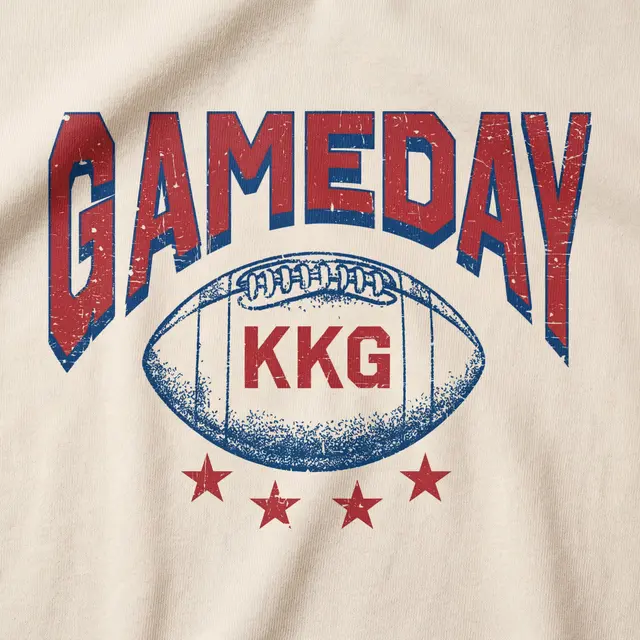 Kappa Kappa Gamma Stacked Lettering Football Game Day Crewneck