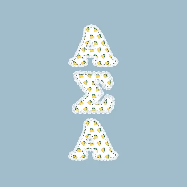 Alpha Sigma Alpha Lemon Lace Lettering PR Crewneck