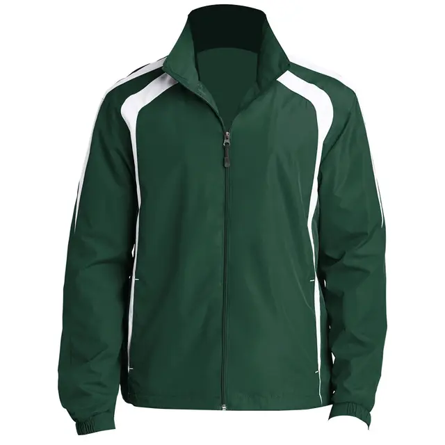 Sport-Tek Colorblock Raglan Jacket jst60 Forest Green White Front