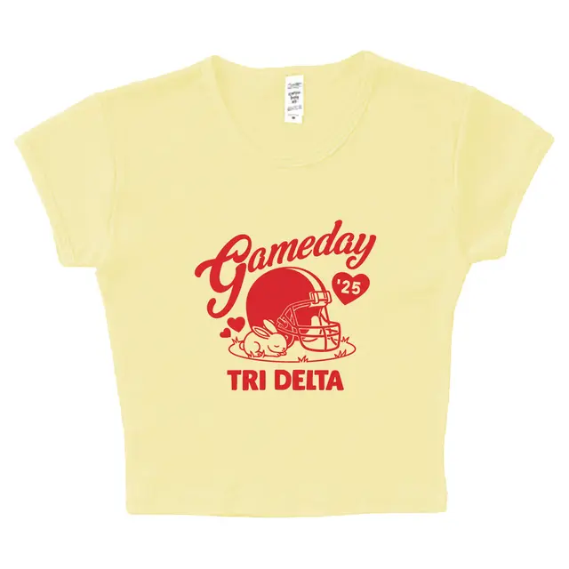 Delta Delta Delta Bunny and Helmet Game Day Shirt 2