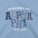Alpha Phi Textured Fabric Patchwork Block Texts in Blue PR Hoodie