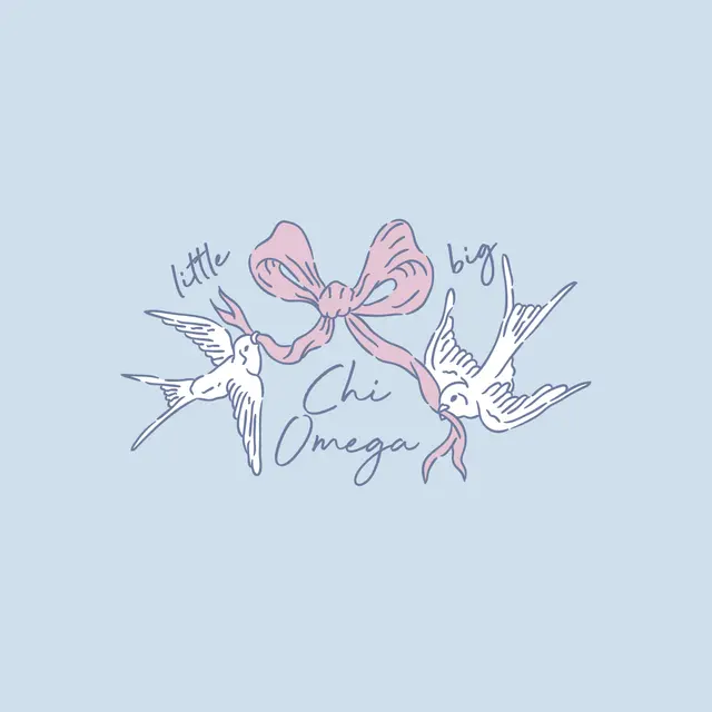 Chi Omega Bow and Birds Big Little Reveal Shirt