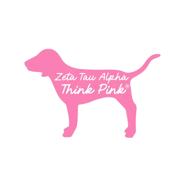 Zeta Tau Alpha Pink Dog Graphic Philanthropy Shirt