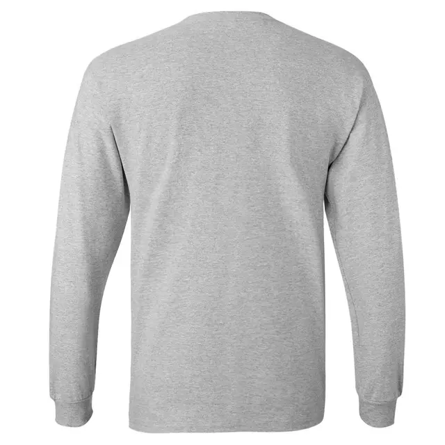 Customizable Hanes Authentic Long Sleeve Pocket T-Shirt 5596 Light Steel Back