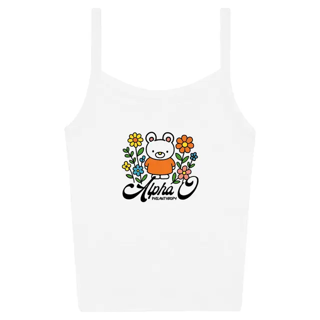 Alpha Omicron Pi Cute Bunny and Flowers Philanthropy Tank 2