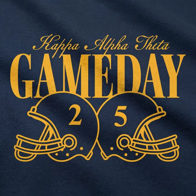 Kappa Alpha Theta Collegiate Football Helmets in Yellow Game Day Sweater