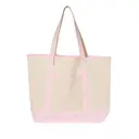 34.6L Large Canvas Deluxe Tote Natural Light Pink Front