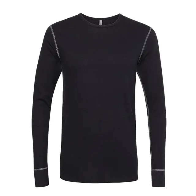 Next Level Adult Long-Sleeve Thermal n8201 Black with Gray Front
