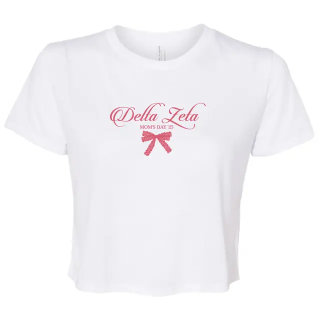 Delta Zeta Floral Bow Script Parent's Weekend Shirt 2