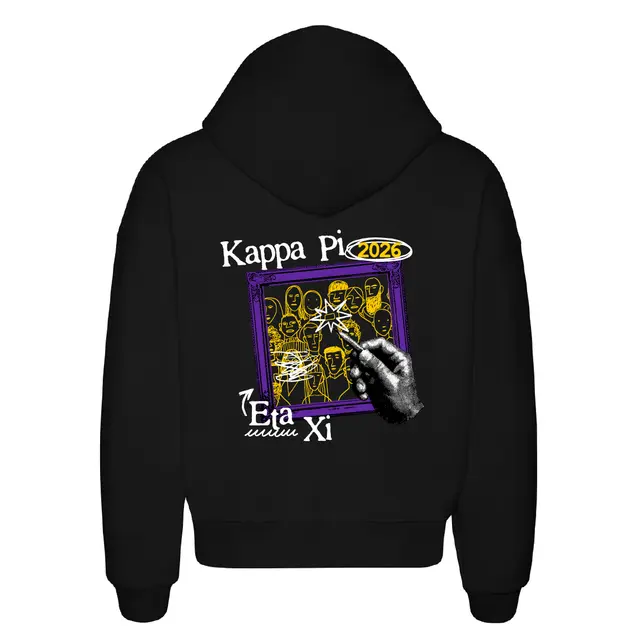 Kappa Pi Hand Drawn Portrait Frame PR Hoodie 2