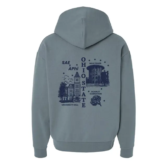 Sigma Alpha Epsilon University Hall and Carnation PR Hoodie 2